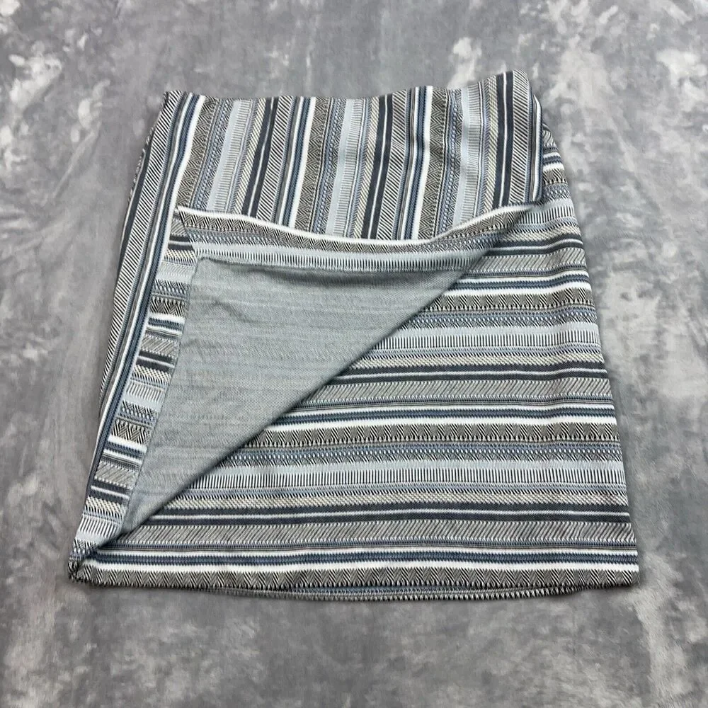 J. Jill Skirt Women’s Size S Blue Geometric Aztec Stretch Knit Pull On Faux Wrap